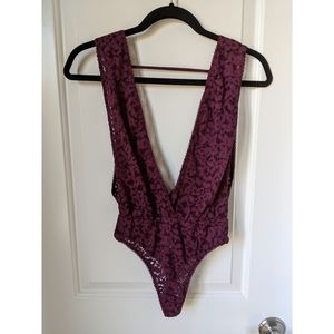 Victoria's Secret Burgundy Lace Bodysuit (XS)